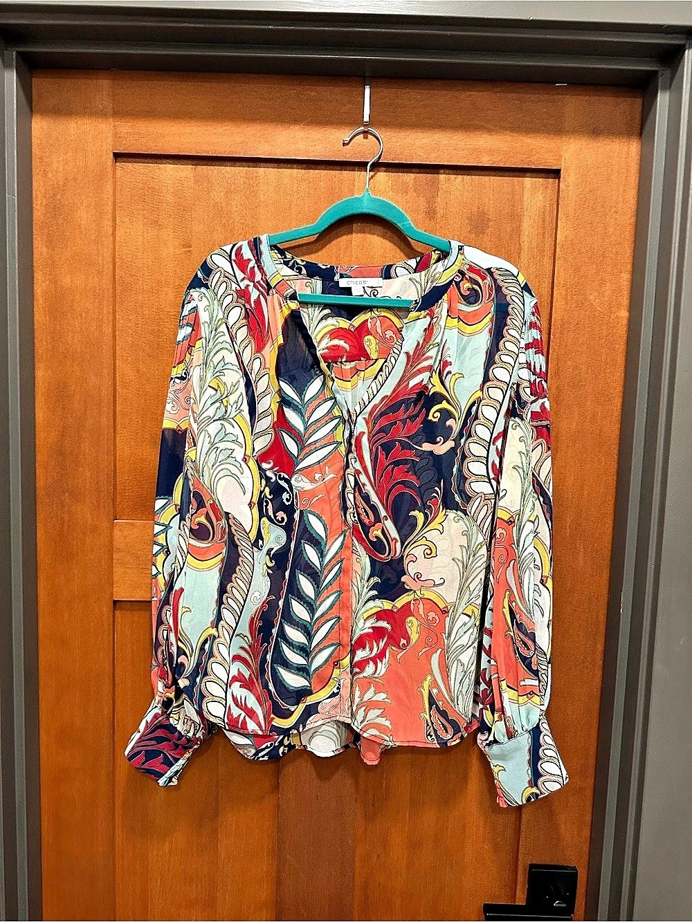 Chico's Paisley Long Sleeve Blouse in Multicolor Size 3 (US 16)